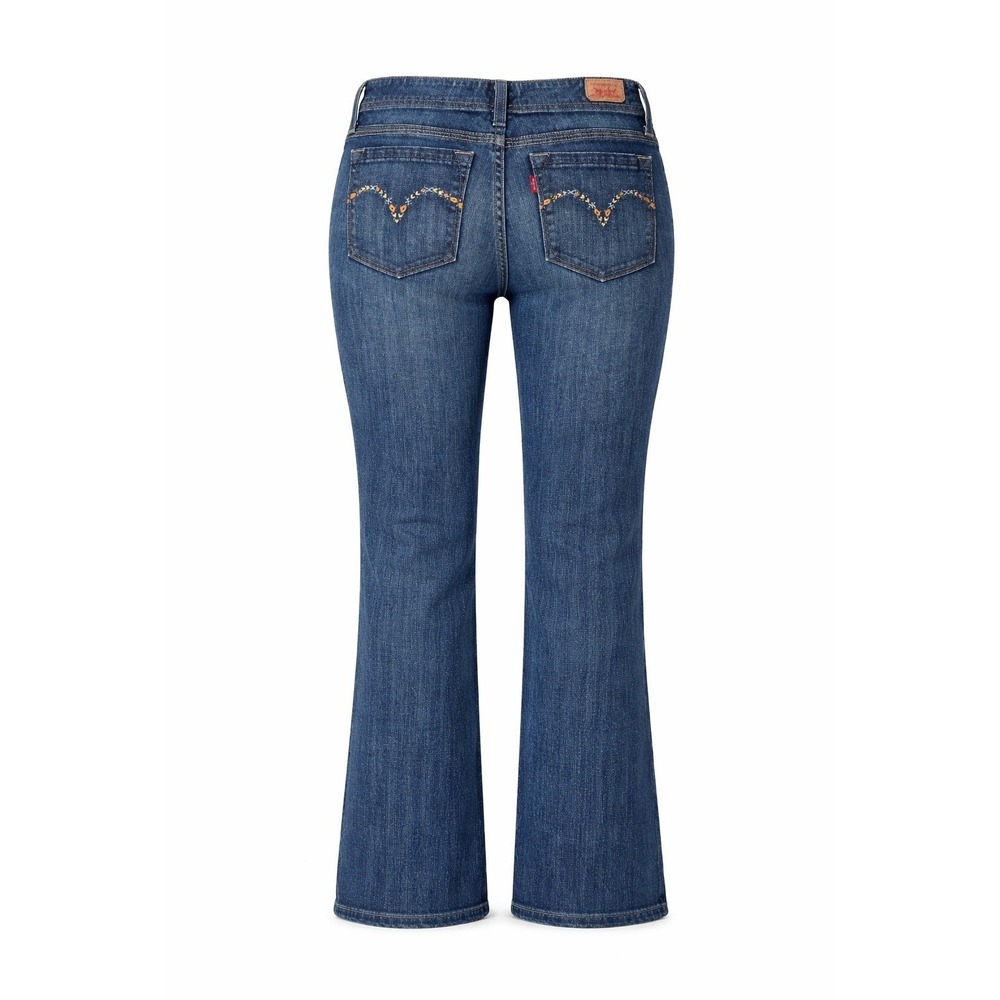 Vintage Levi's Jeans 9M Genuinely Crafted Blue Denim Floral‎ Embroidered Tag Y2K
